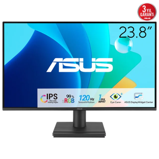 ASUS VA249HG - LED monitor - gaming - 24" (23.8" viewable) - 1920 x 1080 Full HD (1080p) @ 120 Hz - IPS - 300 cd/m² - 1500:1 - 1 ms - HDMI, VGA - black