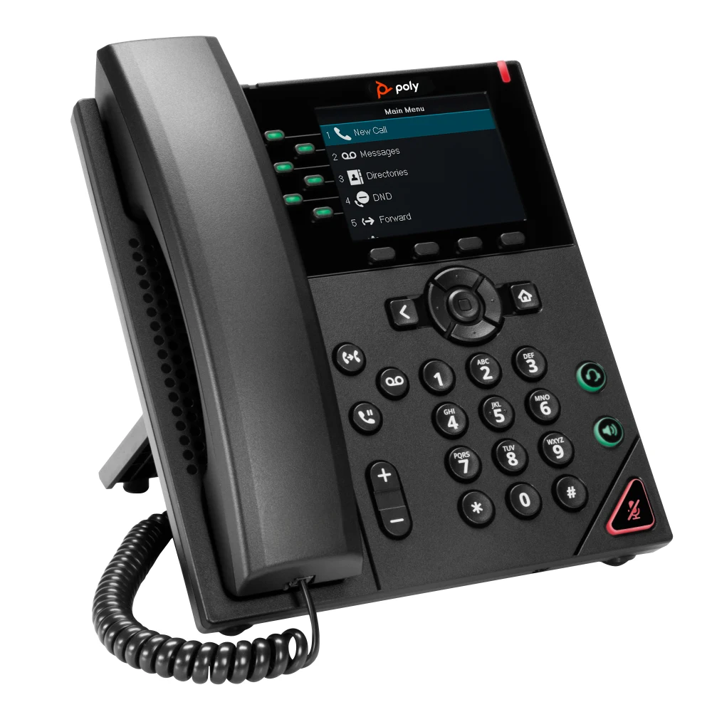 HP Poly VVX 350 - VoIP phone - 3-way call capability - SIP, SDP - 6-line operation - 24 lines - black