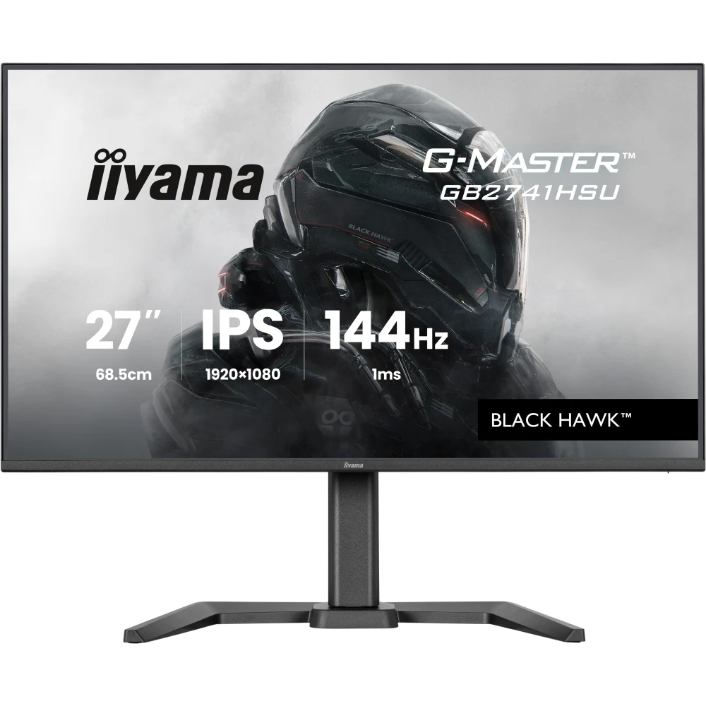 iiyama G-Master Black Hawk gaming monitor GB2741HSU-B1 27" Black, Height Adjustable, IPS, Ultra Slim Bezel, Full HD, 144Hz, 1ms, FreeSync, HDMI, Display Port, USB Hub