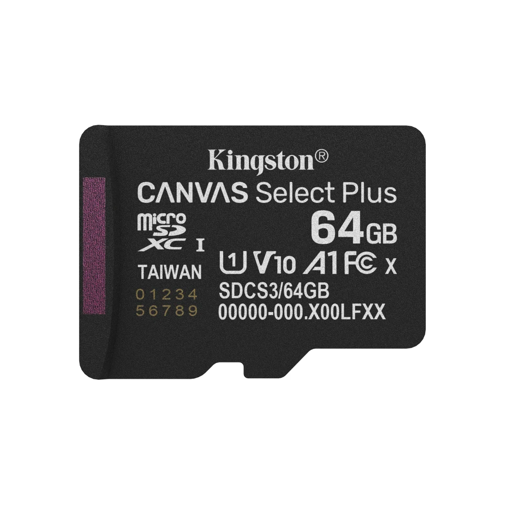 Kingston Canvas Select Plus  SDCS3/64GB 64GB Micro SD UHS-I (U1) Flash Card with Adapter