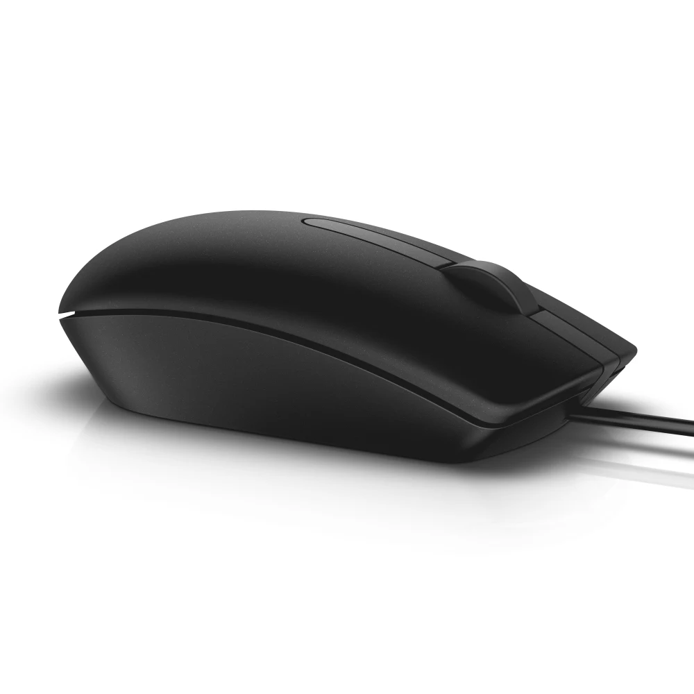 Dell MS116 Wired USB Mouse, 2-Buttons, 1000dpi and Optical Tracking, Ambidextrous Design for PC, Mac and Laptop, Black