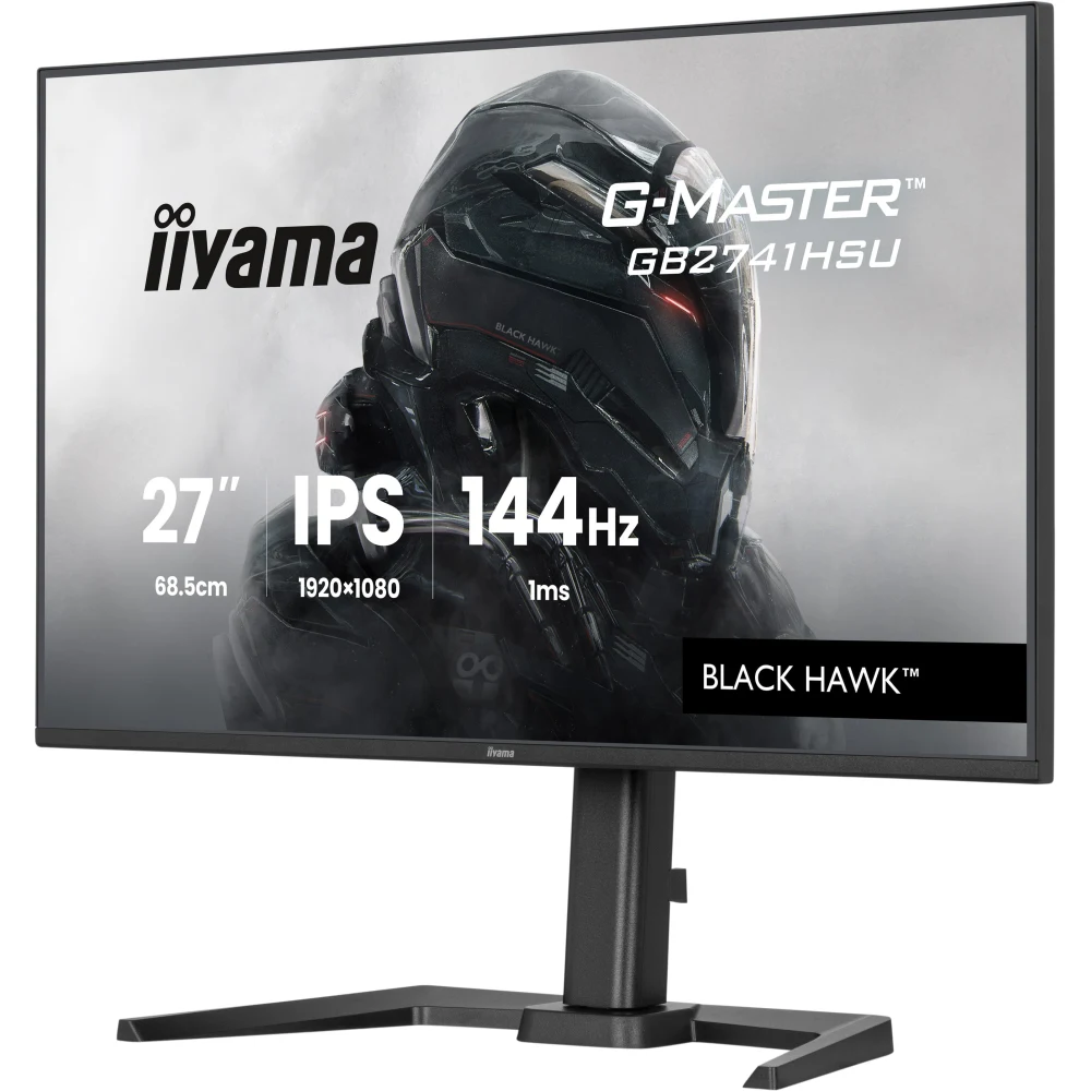 iiyama G-Master Black Hawk gaming monitor GB2741HSU-B1 27" Black, Height Adjustable, IPS, Ultra Slim Bezel, Full HD, 144Hz, 1ms, FreeSync, HDMI, Display Port, USB Hub