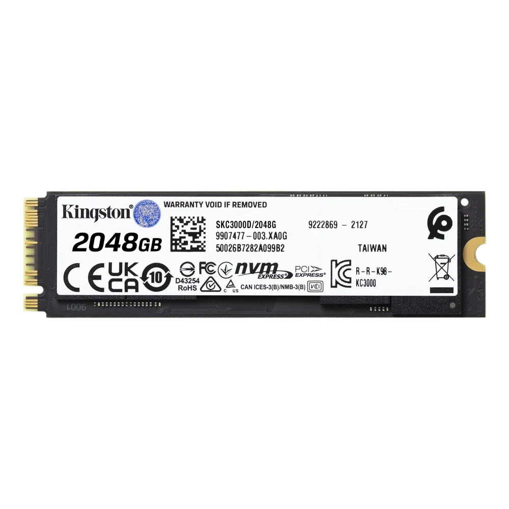 Kingston KC3000 (SKC3000D/2048G) 2TB NVME M.2 Interface, PCIe 4.0, 2280 SSD, Read 7000MB/s, Write 7000MB/s, 5 Year Warranty