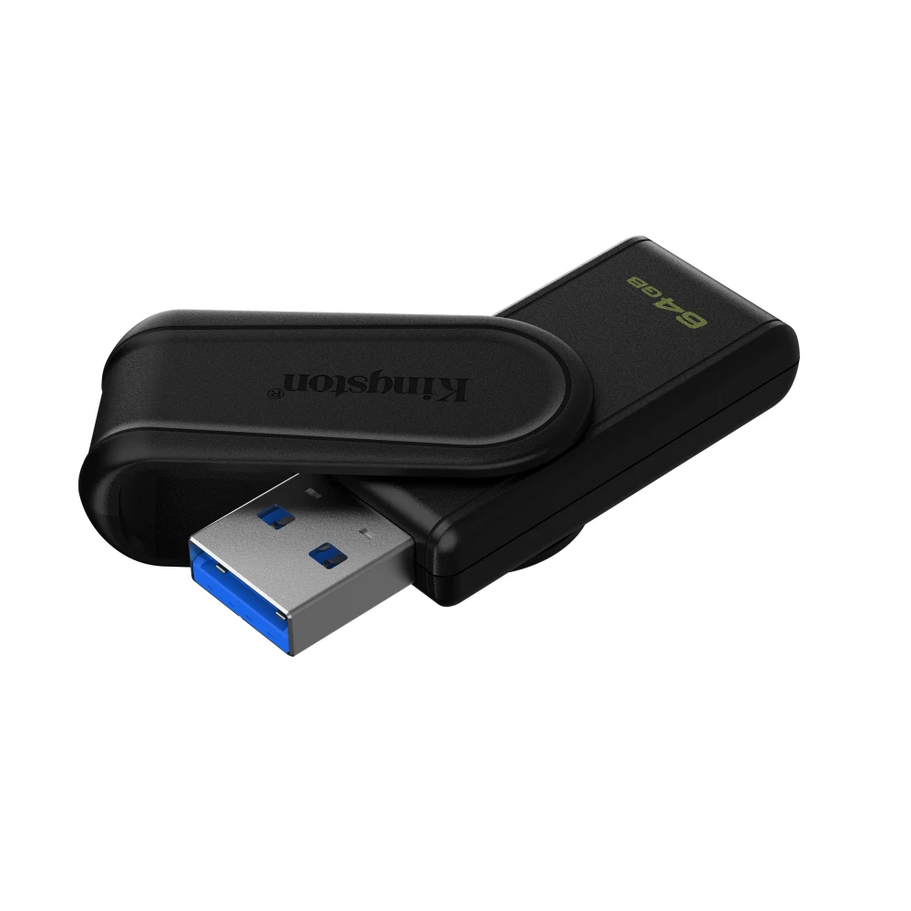 Kingston DataTraveler Exodia S DTXS/64GB USB Flash Drive, 64GB, USB 3.2,  Black, Swivel Cap Design