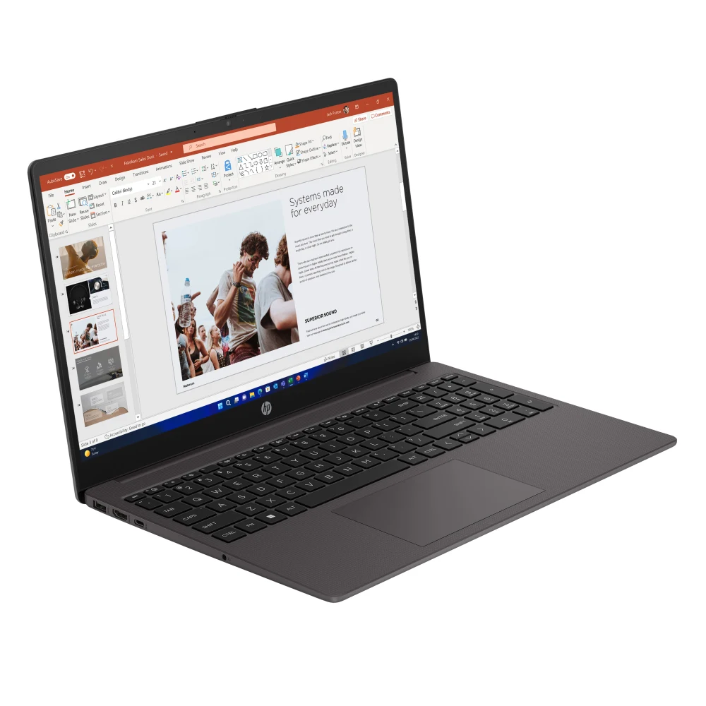 HP 255 G10 B39RBAT#ABU Laptop, 15.6 Inch Full HD 1080p Screen, AMD Ryzen 3 7330U, 8GB RAM, 256GB SSD, AMD Radeon, Windows 11 Home