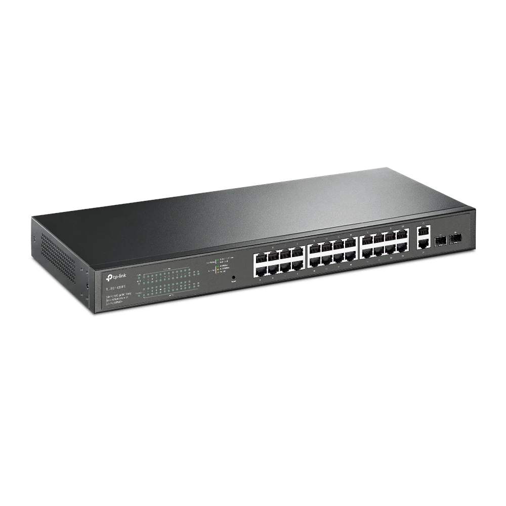 TP-Link TL-SG1428PE - Switch - smart - 24 x 10/100/1000 (PoE+) + 2 x 10/100/1000 - rack-mountable - PoE+ (250 W) - AC 100 - 240 V