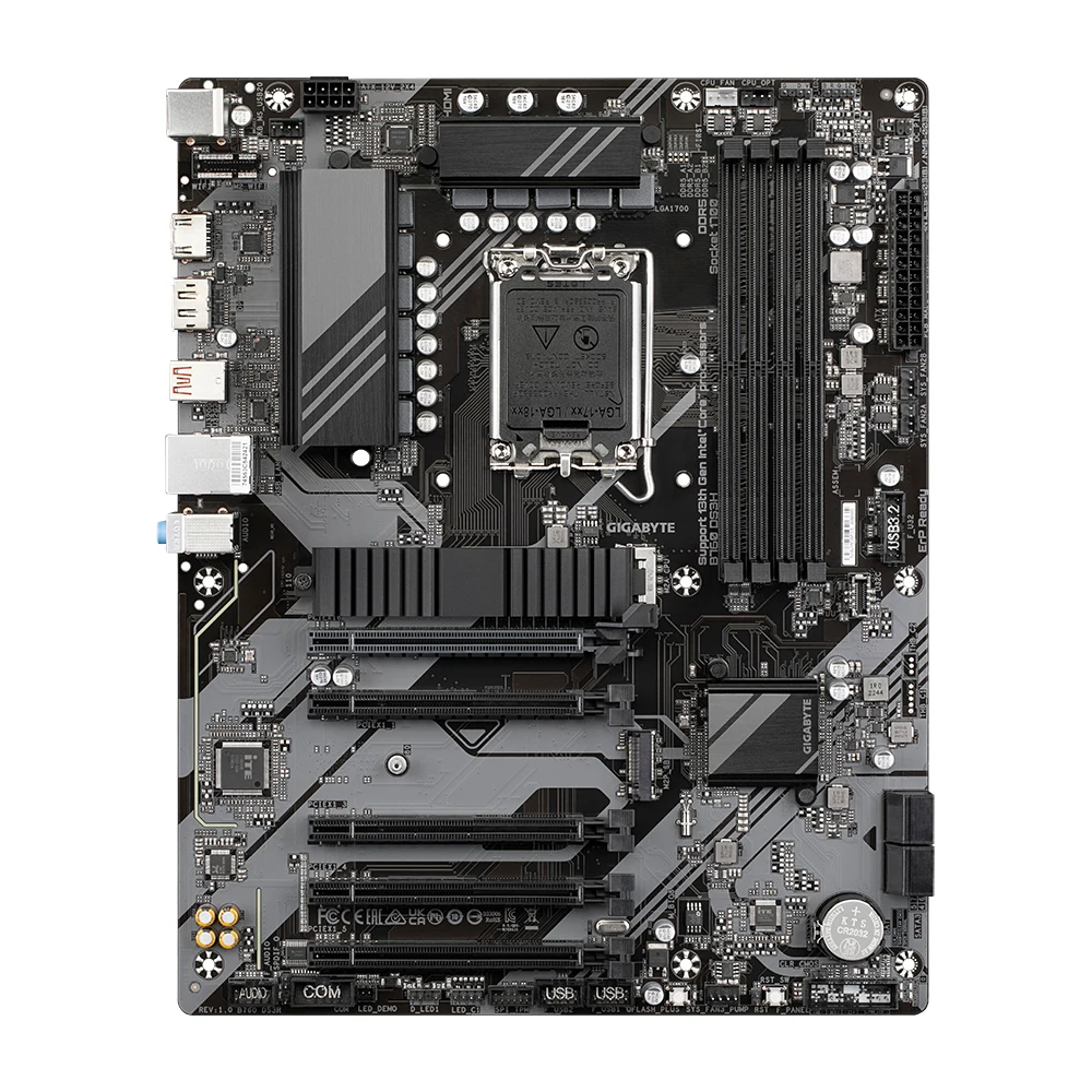Gigabyte B760 DS3H WIFI6E GEN5 Intel 1700 Socket Motherboard, ATX, 4x DDR5 Slots, 2x M.2 Sockets, GbE LAN, Wi-Fi 6E, 1x DisplayPort / 1x HDMI Port