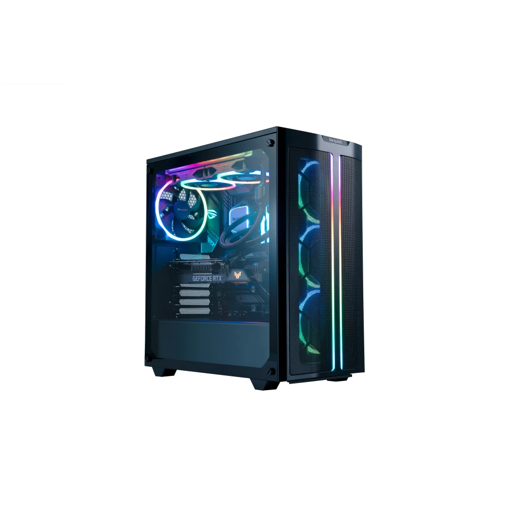 be quiet! Light Wings PWM High Speed Addressable RGB Fan, 120mm, 2500RPM, 4-Pin PWM Fan & 3-Pin ARGB Connectors, Black Frame, Black Blades, ARGB Lighting on Front & Rear