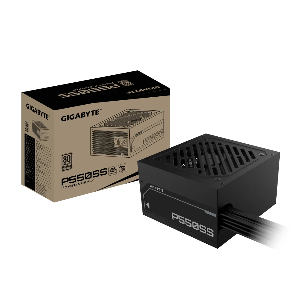 GIGABYTE GP-P550SS 550W 80 PLUS Silver Certified Power Supply - ATX 3.0 Standard, Quiet 120mm Fan, Flat Cable Design, BULK PACK