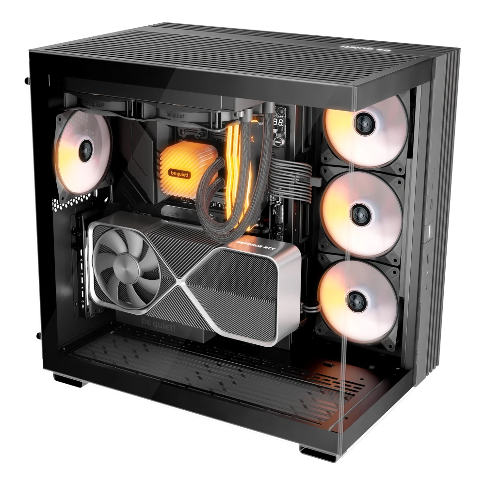 be-quiet! Light Base 600 LX, Black, Midi-Tower ATX Case, Massive ARGB LED Strip, Full Windowed Design, 4x Light Wings LX 120mm PWM fans included