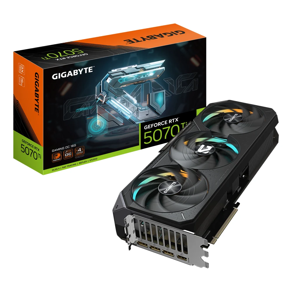 Gigabyte NVIDIA GeForce RTX 5070 Ti GAMING OC 16GB GDDR7 Graphics Card, 8960 CUDA Cores, 2588 MHz Core Clock, Triple Fan, RGB, 3x DisplayPorts / 1x HDMI Port