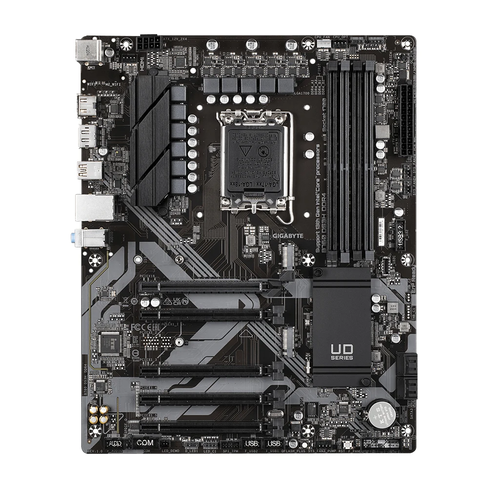 Gigabyte B760 DS3H DDR4 Ultra Durable Intel 1700 Socket Motherboard, ATX, 4x DDR4 Slots, 2x M.2 Sockets, GbE LAN, 1x DisplayPort / 1x HDMI Port