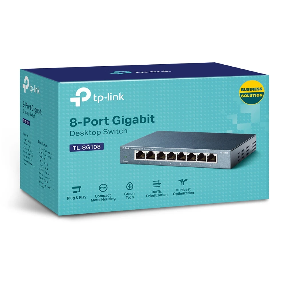 TP-Link TL-SG108 8-Port Metal 10/100/1000Mbps Gigabit Desktop Network Switch