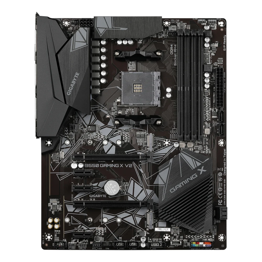 Gigabyte B550 GAMING X V2 AMD AM4 Socket Motherboard, ATX, 4x DDR4 Slots, 2x M.2 Sockets, Fitted I/O Shield, GbE LAN, 1x DVI-D / 1x HDMI Port