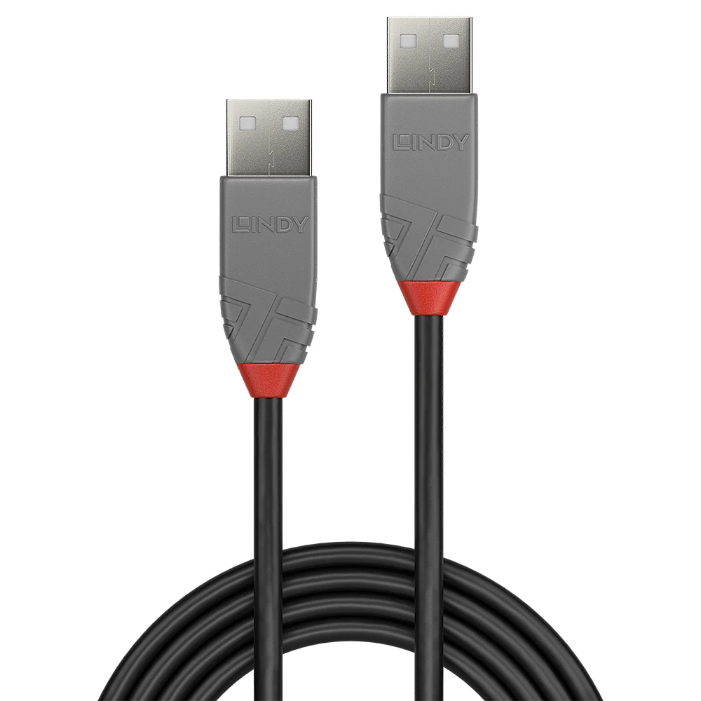 Lindy 36693 2m USB-A (M) 2.0 Anthra Line 480Mbps Cable - Black