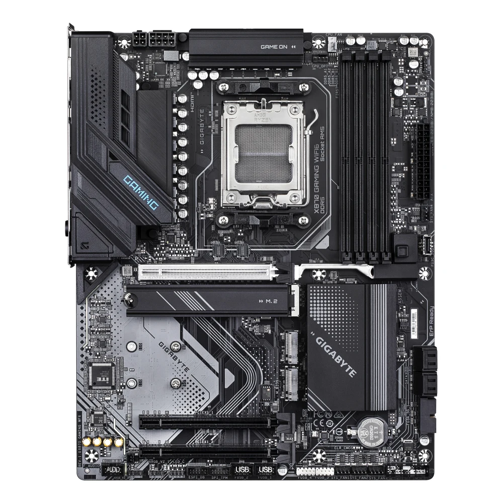 Gigabyte X870 GAMING WIFI6 AMD AM5 Socket Motherboard, ATX, 4x DDR5 Slots, 3x M.2 Sockets, Fitted I/O Shield, 2.5GbE LAN, Wi-Fi 6, 1x HDMI Port / 1x USB-C (USB4)