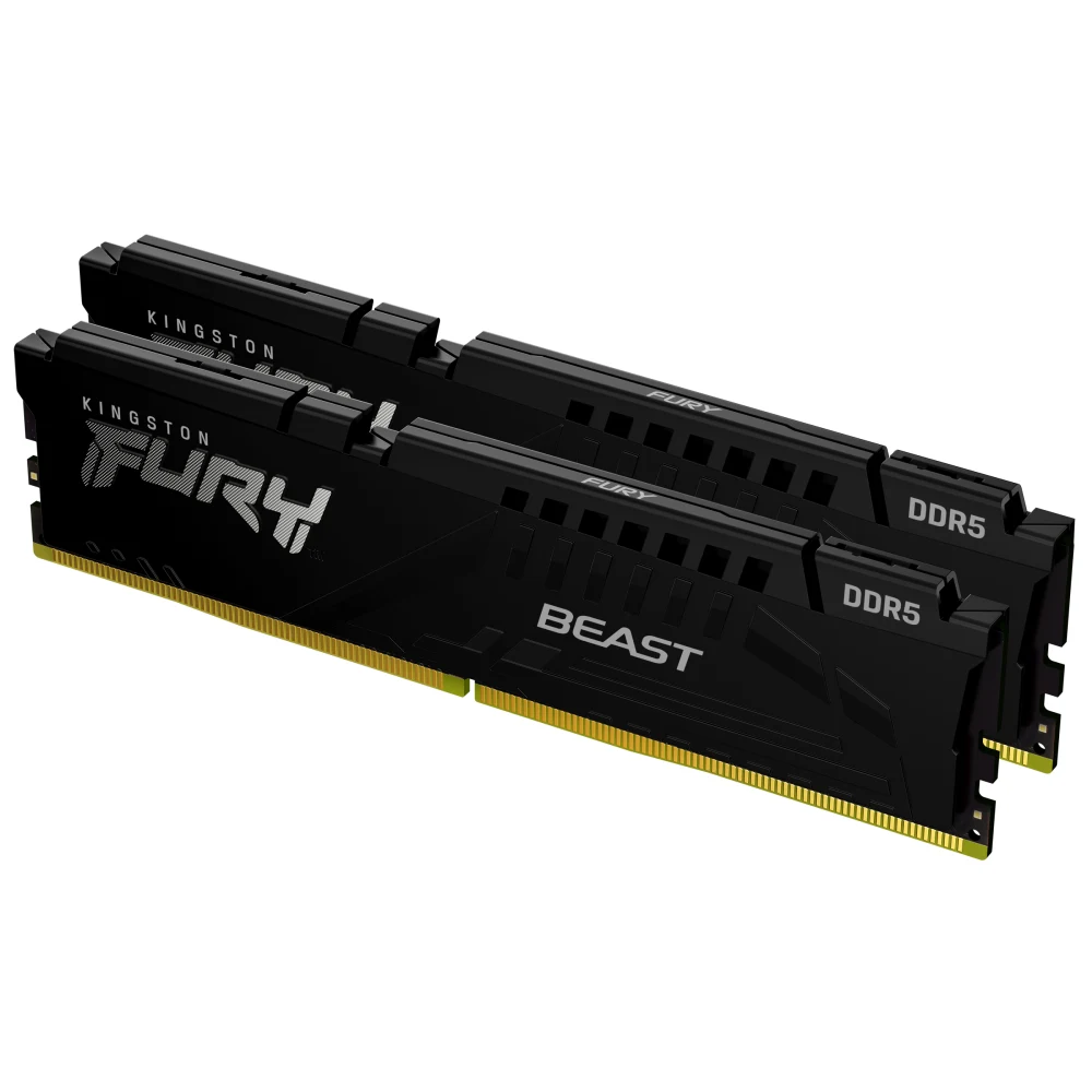 Kingston FURY Beast KF560C36BBEK2-64 64GB (2x 32GB) DIMM System Memory, 6000MHz, DDR5, CL36, Black, Intel XMP, AMD EXPO