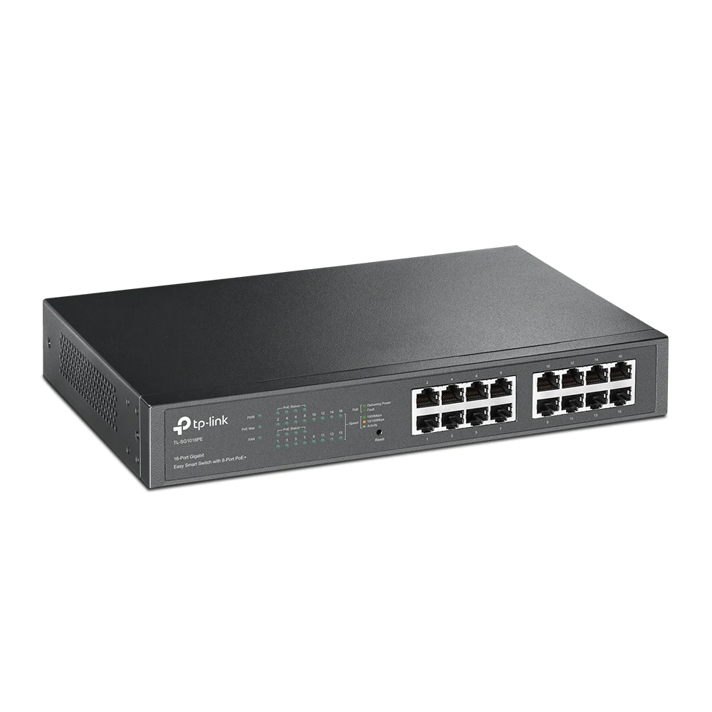 TP-Link TL-SG1016PE 16-Port Metal Gigabit Easy Smart Switch with 8-Port PoE+ (150W)