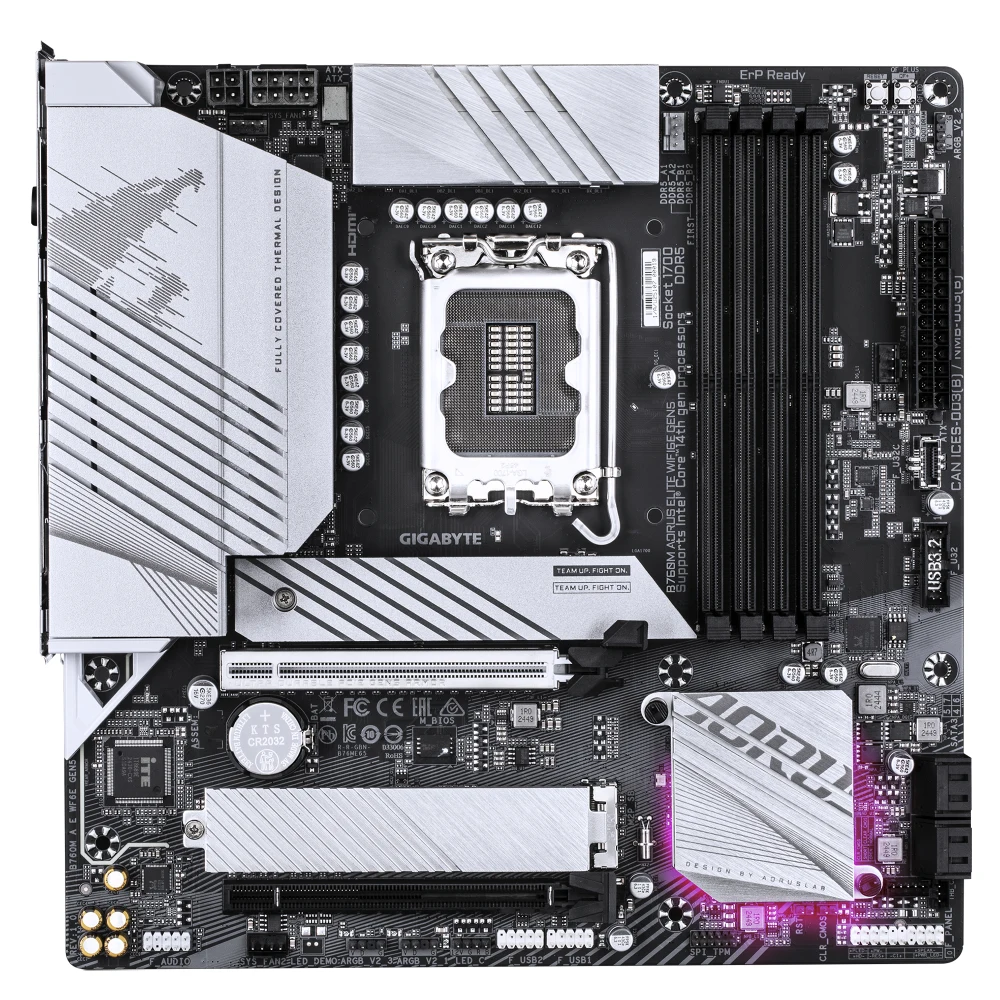 Gigabyte B760M AORUS ELITE WIFI6E GEN5 Intel 1700 Socket Motherboard, Micro-ATX, 4x DDR5 Slots, 2x M.2 Socket, 2.5GbE LAN, Wi-Fi 6E, 1x HDMI Port/ 1x DisplayPort