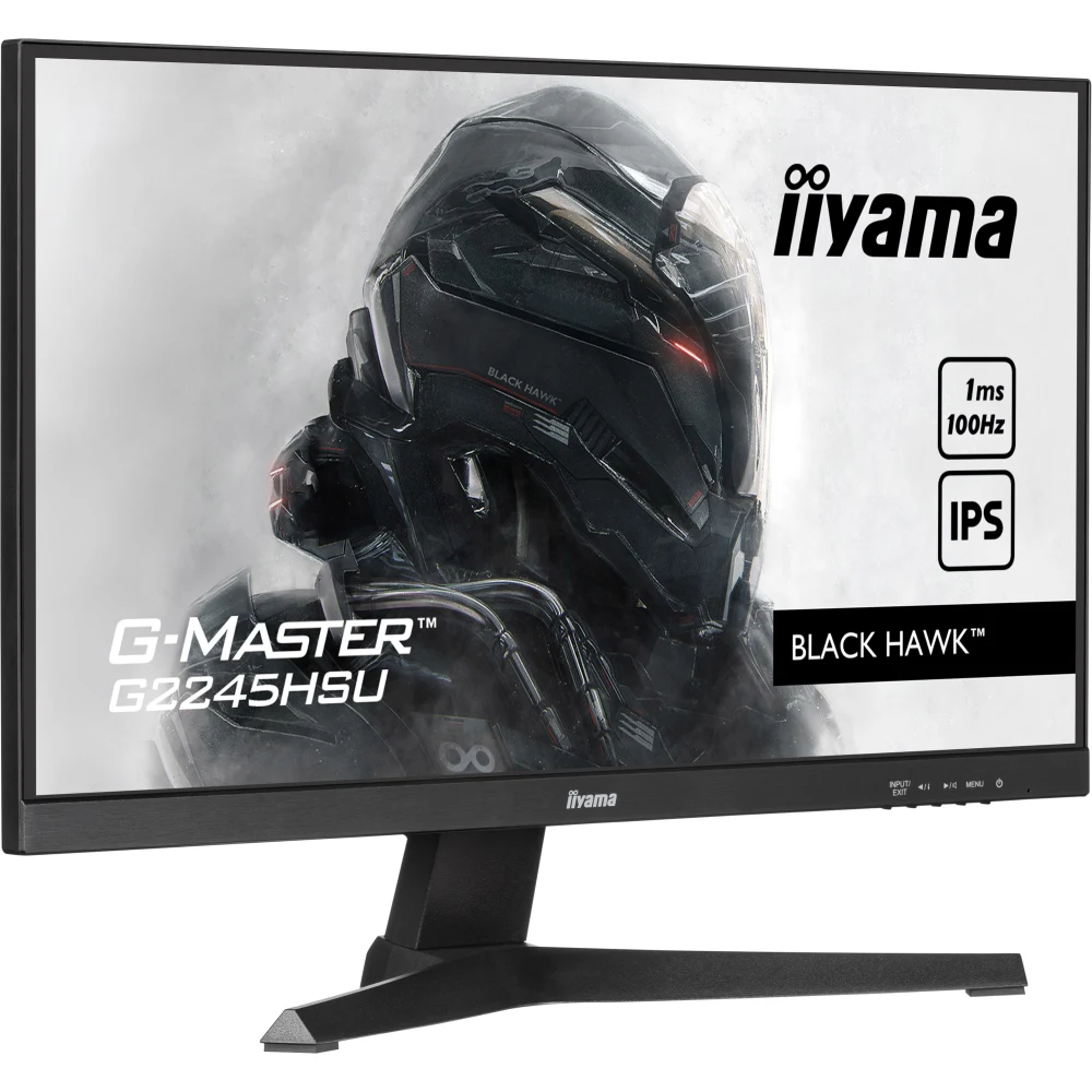 iiyama G-MASTER G2245HSU-B2 22 inch IPS Gaming Monitor, Full HD, 1ms, HDMI, DisplayPort, USB Hub, Freesync, 100Hz, Speakers, Black, Internal PSU, VESA