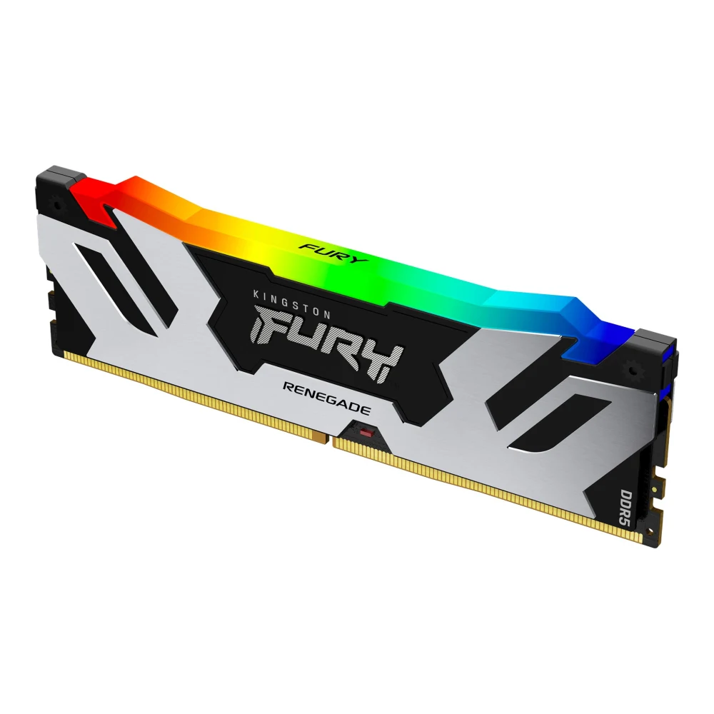 Kingston FURY Renegade KF572C38RSA-24 24GB (1x 24GB) DIMM System Memory, 7200MHz, DDR5, CL38, Silver, RGB, Intel XMP