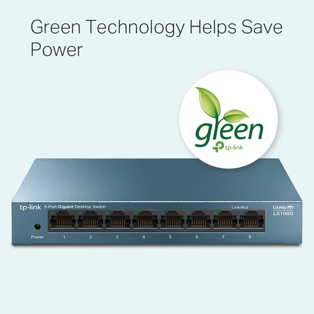 TP-Link LiteWave LS108G 8-Port 10/100/1000Mbps Metal Gigabit Desktop Network Switch