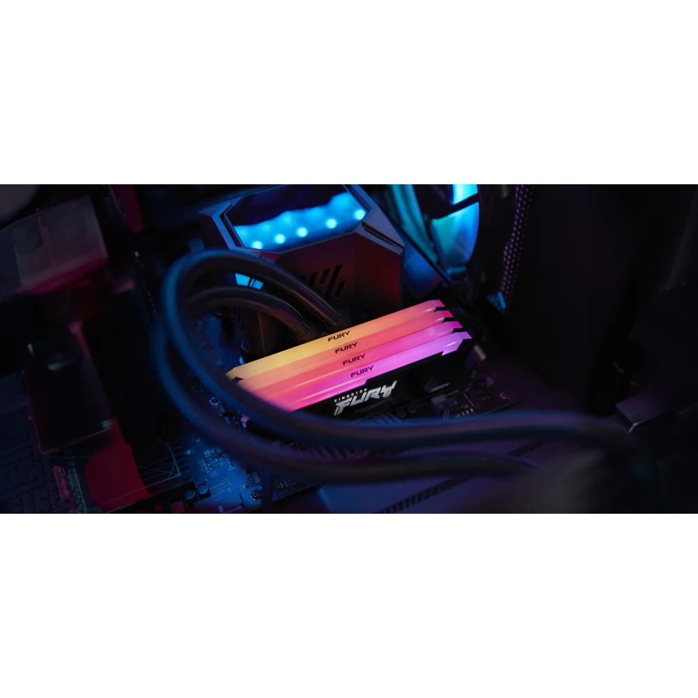 Kingston FURY Beast KF436C18BB2AK4/128 128GB (4x 32GB) DIMM System Memory, 3600MHz, DDR4, CL18, Black, RGB, Intel XMP