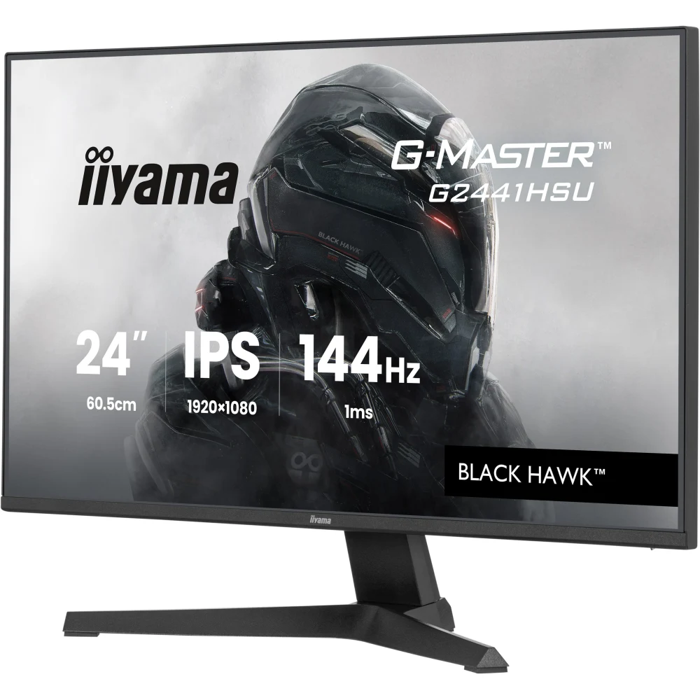 iiyama G-Master Black Hawk gaming monitor G2441HSU-B1 24" Black, IPS, Ultra Slim Bezel, Full HD, 144Hz, 1ms, FreeSync, HDMI, Display Port, USB Hub