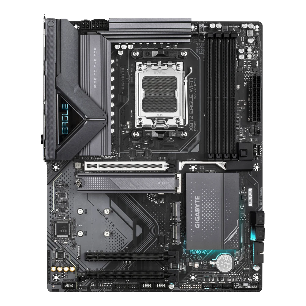 Gigabyte X870 EAGLE WIFI7 AMD AM5 Socket Motherboard, ATX, 4x DDR5 Slots, 3x M.2 Sockets, Fitted I/O Shield, 2.5GbE LAN, Wi-Fi 7, 1x HDMI Port / 2x USB-C (USB4)