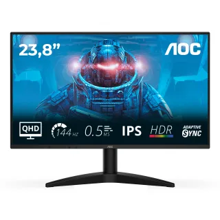 AOC Basic-line Q24B36X - B3 Series - LED monitor - 24" (23.8" viewable) - 2560 x 1440 QHD @ 144 Hz - IPS - 300 cd/m² - 1300:1 - HDR10 - 0.5 ms - HDMI, DisplayPort - black