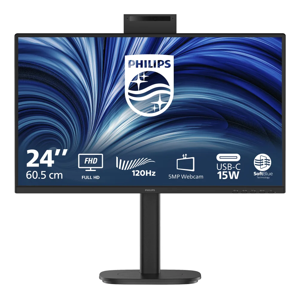 Philips 24B2N3200JH - 3000 Series - LED monitor - 24" (23.8" viewable) - 1920 x 1080 Full HD (1080p) @ 120 Hz - IPS - 1500:1 - HDMI, VGA, DisplayPort - speakers - black