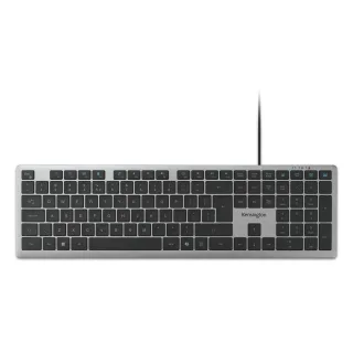 Kensington KB515 EQ - Keyboard - full size - with LED indicator - USB, USB-C - QWERTY - UK - space grey - retail - FSC cardboard