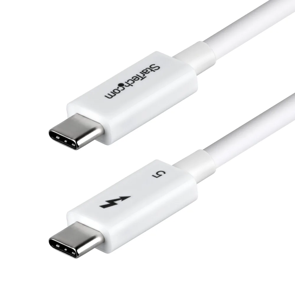 StarTech - USB cable - USB-C (M) to USB-C (M) - USB4 / Thunderbolt 3 / Thunderbolt 4 / Thunderbolt 5 / DisplayPort 2.1 - 1 m - passive, 8K60Hz support, bi-directional - white
