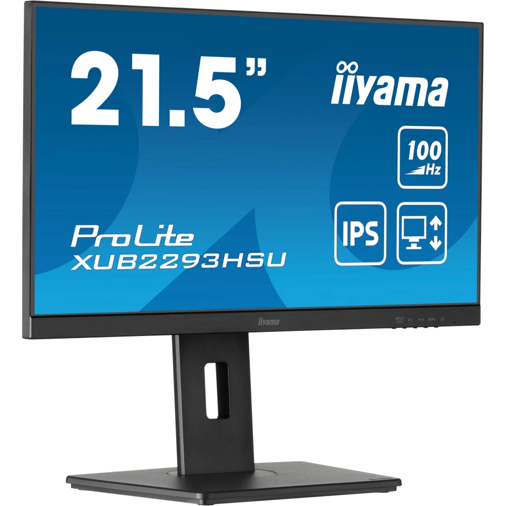 iiyama ProLite XUB2293HSU-B7 - LED monitor - 21.5" - 1920 x 1080 Full HD (1080p) @ 100 Hz - IPS - 300 cd/m - 1000:1 - 1 ms - HDMI, DisplayPort - speakers - black, matte
