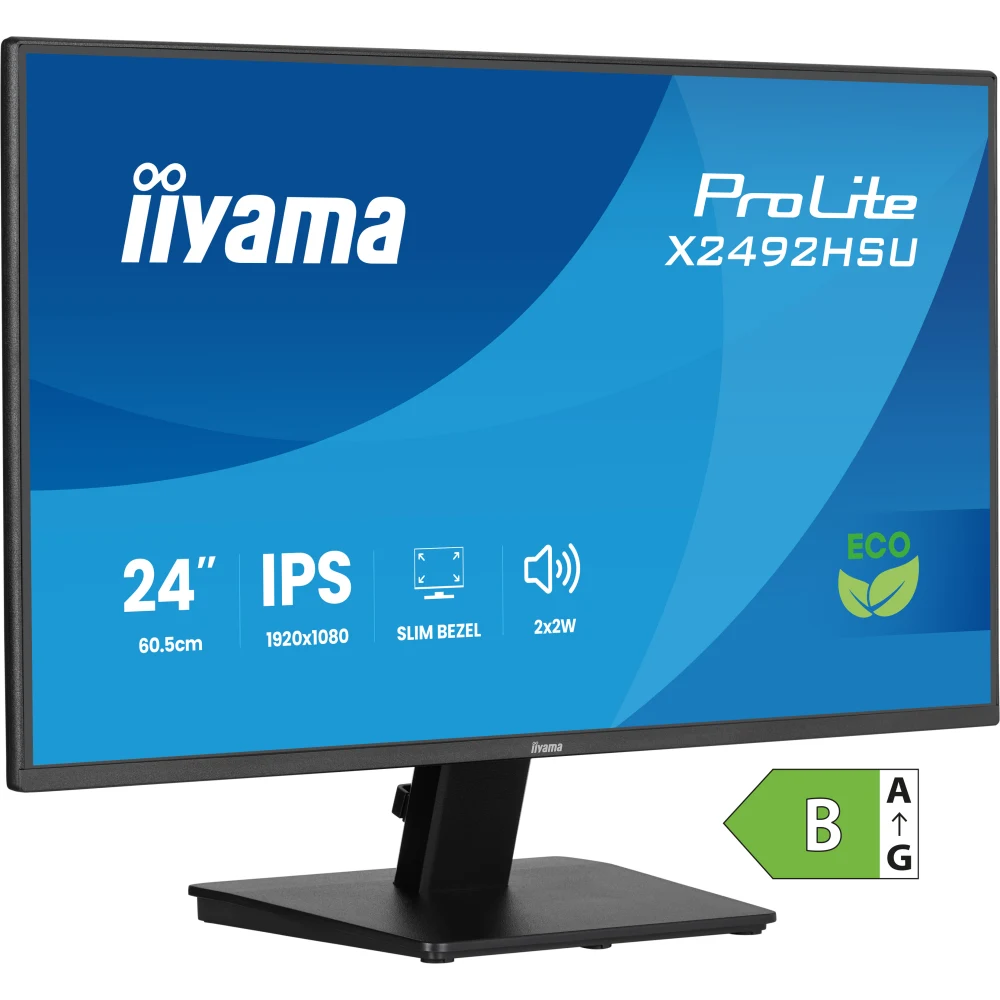 iiyama ProLite X2492HSU-B1 - LED monitor - 24" - 1920 x 1080 Full HD (1080p) @ 120 Hz - IPS - 300 cd/m - 1500:1 - 3 ms - HDMI, DisplayPort - speakers - matte black