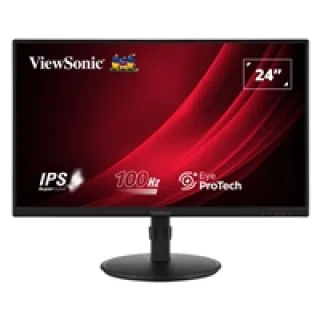 ViewSonic VA2408-HDJ - LED monitor - 24" - 1920 x 1080 Full HD (1080p) @ 100 Hz - IPS - 250 cd/m² - 1300:1 - 5 ms - HDMI, VGA, DisplayPort