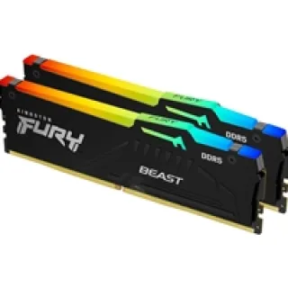 Kingston FURY Beast RGB - DDR5 - kit - 64 GB: 2 x 32 GB - DIMM 288-pin - 6000 MT/s / PC5-48000 - CL30 - 1.4 V - unbuffered - on-die ECC - black