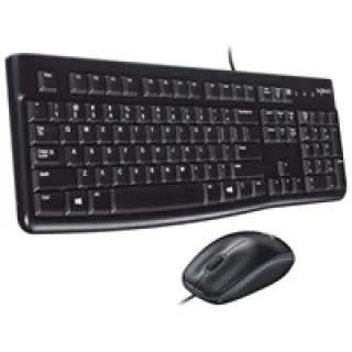 Logitech Desktop MK120/corded thin profile keyboard and 1000dpi optical mouse Black USB 2.0 connection