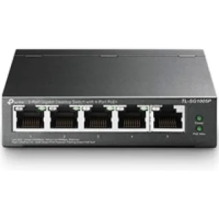 TP-Link TL-SG1005P - Switch - unmanaged - 4 x 10/100/1000 (PoE) + 1 x 10/100/1000 - desktop - PoE (56 W)