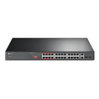 TP-Link TL-SL1226P - Switch - unmanaged - 24 x 10/100 (PoE+) + 2 x 10/100/1000 + 2 x combo Gigabit SFP - desktop, rack-mountable - PoE+ (250 W)