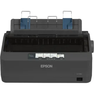 Epson LX-350 Dot matrix printer, 9 pins, 80 column, original + 4 copies, 347 cps HSD (10 cpi), Epson ESC/P - IBM 2380+ emulation, 3 fonts, 8 BarCode fonts, 3 paper paths, single and continous sheet, paper park, USB, Parallel and Serial I/F