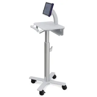 Ergotron StyleView Tablet Cart, SV10 - Cart for tablet / keyboard - medical - metal - white, aluminium - screen size: up to 12