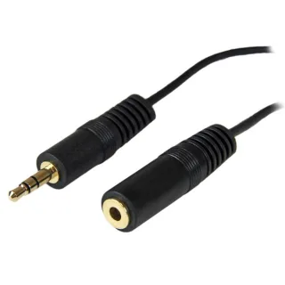 Startech 12 ft. (3.7 m) 3.5mm Audio Extension Cable - PC Speaker Extension Audio Cable - Strain Relief - Black - Aux Cable (MU12MF) - Audio extension cable - mini-phone stereo 3.5 mm male to mini-phone stereo 3.5 mm female - 3.7 m - for P/N: PEXSOUND7CH,