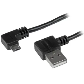 StarTech 1m 3 ft Micro-USB Cable with Right-Angled Connectors - M/M - USB A to Micro B Cable - 3ft Right Angle Micro USB Cable (USB2AUB2RA1M) - USB cable - Micro-USB Type B (M) to USB (M) - USB 2.0 - 1 m - right-angled connector - black - for P/N: USB2PCA