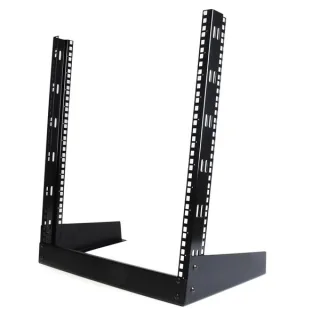 Startech 12U Open Frame Network Rack - 19" 2 Post Free Standing Desktop Rack for Computer, AV, Media, IT, Data & Server Room Equipment (RK12OD) - Rack open frame - black - 12U - 19" - for P/N: CABCAGENUTS6, CABSCREWM52, CABSCREWSM6, CABSCRWM520, CABSCRWM6