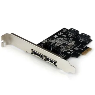 Startech 2 Port PCI Express SATA 6 Gbps eSATA Controller Card - Dual Port PCIe SATA III Card - 2 Int/2 Ext - SATA III 6Gbps (PEXESAT322I) - Storage controller - 2 Channel - SATA 6Gb/s / eSATA 6Gb/s - low profile - PCIe x1 - for P/N: S251SMU33EP, S3520BU33