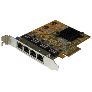 Startech 4 Port Gigabit NIC PCIe Network Card - Quad Port Adapter (ST1000SPEX43) - Network adapter - PCIe - Gigabit Ethernet x 4 - yellow