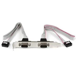 StarTech 2 Port 16in DB9 Serial Port BRacket to 10 Pin Header - DB9 bRacket - DB9 Header - Serial Port bRacket (PLATE9M2P16) - Serial panel - DB-9 (M) to 10 PIN IDC (F) - 40.64 cm - grey