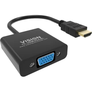 VISION Professional - Adapter - HDMI male to HD-15 (VGA) female - 23 cm - black - 1080p support