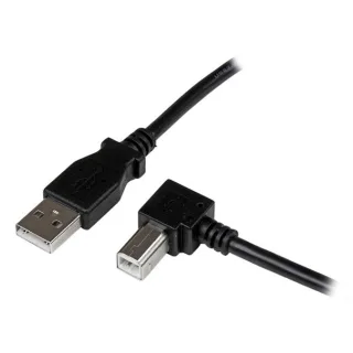 StarTech 3m USB 2.0 A to Right Angle B Cable Cord - 3 m USB Printer Cable - Right Angle USB B Cable - 1x USB A (M), 1x USB B (M) (USBAB3MR) - USB cable - USB Type B (M) to USB (M) - USB 2.0 - 3 m - 90° connector - black